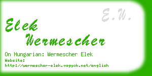 elek wermescher business card